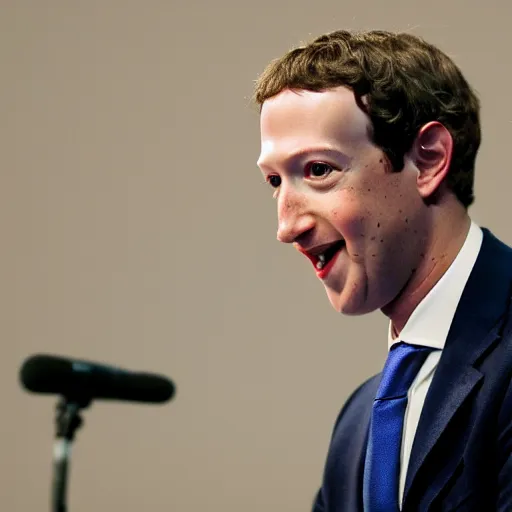 Image similar to mark zuckerberg's true form as a lizard man