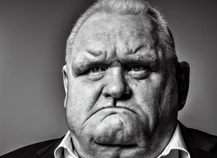 Image similar to high resolution black and white portrait with an 8 0 mm f / 4. 4 lens of a fat 7 0 year old intelligence agent looking very serious with a face like he is guarding a secret.