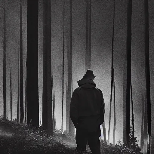 a film still of woodsman from twin peaks, black and | Stable Diffusion ...