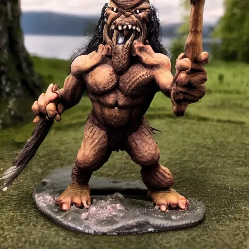 Prompt: Mustakrakish the lake troll