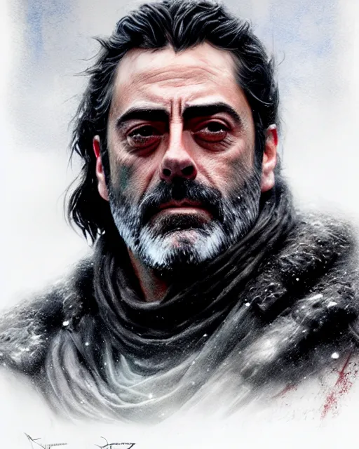 Image similar to jeffrey dean morgan as mance rayder, king - beyond - the - wall, in game of thrones series | | realistic shaded, fine details, realistic shaded lighting painting by greg rutkowski, diego gisbert llorens, magali villeneuve, artgerm, jeremy lipkin, michael garmash, rob rey