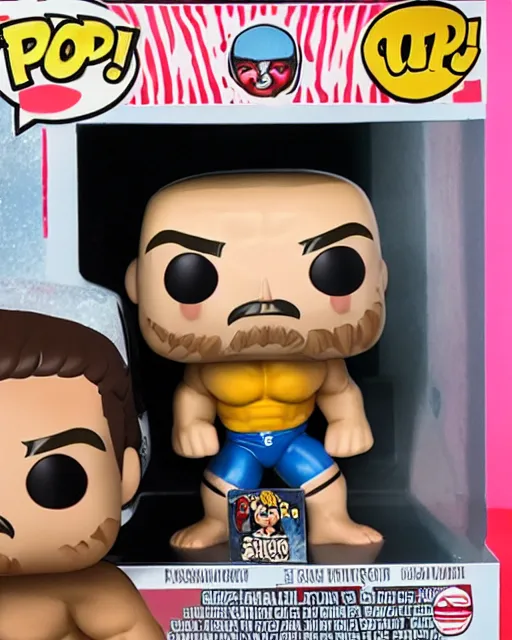 Image similar to wrestler Funko Pop. Photographic, photography