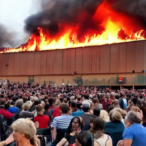 Image similar to crowded theater on fire