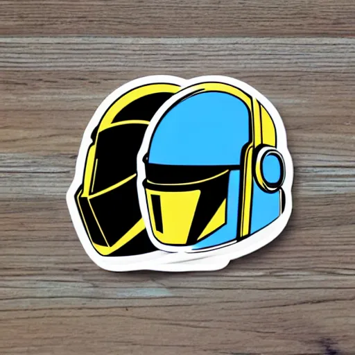 Image similar to daft punk helmets, Sticker illustration