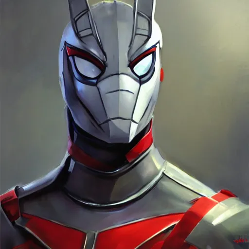 Image similar to greg manchess portrait painting of armored spiderman ultraman grey fox from metal gear cyborg japanese - american hybrid as overwatch character, medium shot, asymmetrical, profile picture, organic painting, sunny day, matte painting, bold shapes, hard edges, street art, trending on artstation, by huang guangjian and ail elvgren and sachin teng