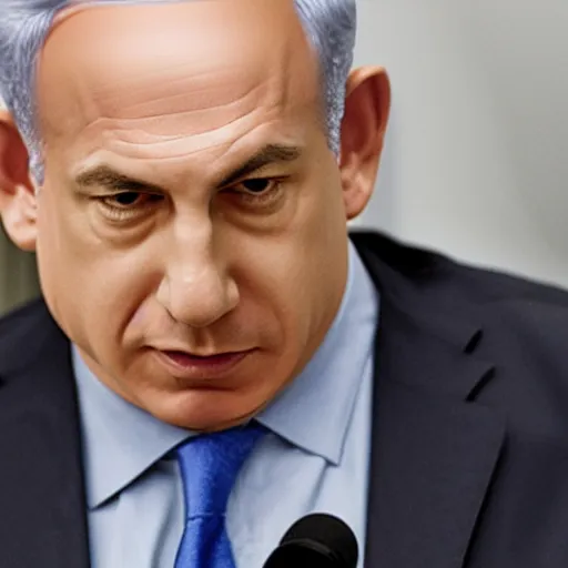 Image similar to portrait of benjamin netanyahu, dithering