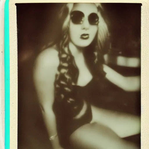 Prompt: vintage mermaid, polaroid