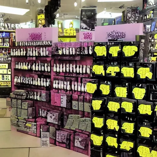 Prompt: Frankenstein's monster shopping at lush