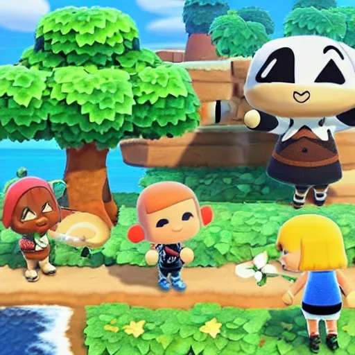 Image similar to dwayne johnson in animal crossing