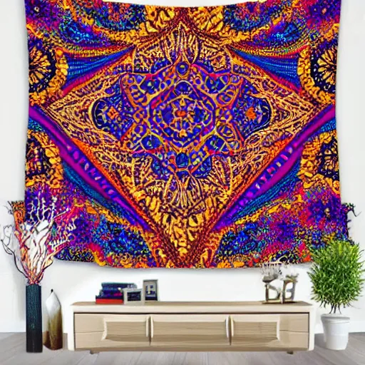 Image similar to Psychedelic Arabesque Tapestry Bohemian