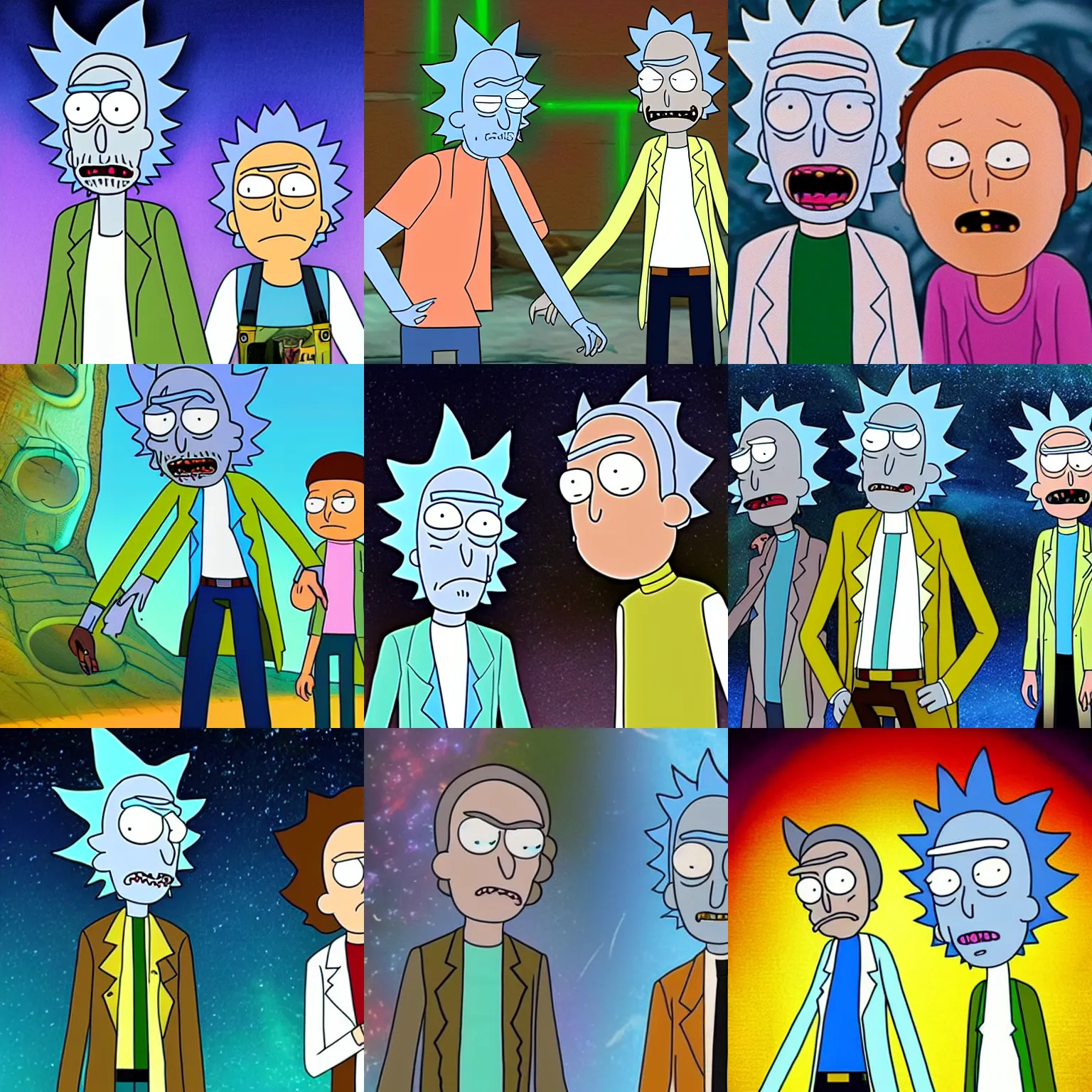 Prompt: Hyper realistic Rick and Morty