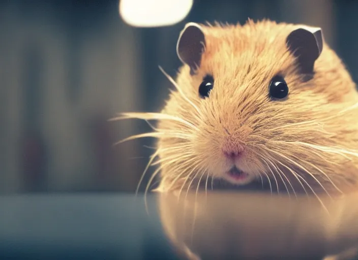 Prompt: movie still, star wars, hamster, cinematic, sharp focus, cinematic lighting, 8 k