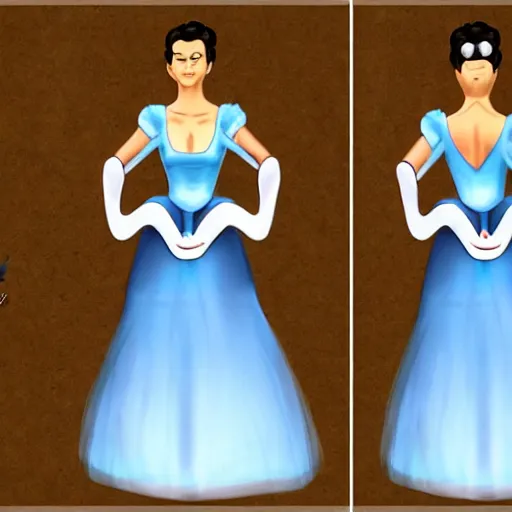 Image similar to Wii Fit Trainer dressed as Cinderella, realistic, artstation