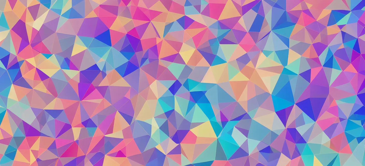Prompt: large low poly geometric pastel colors desktop wallpaper