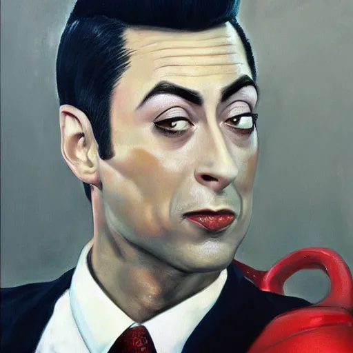 Prompt: ultra realistic portrait painting of pee wee herman as ken from street fighter, art by frank frazetta, 4 k, ultra realistic, highly detailed, epic lighting