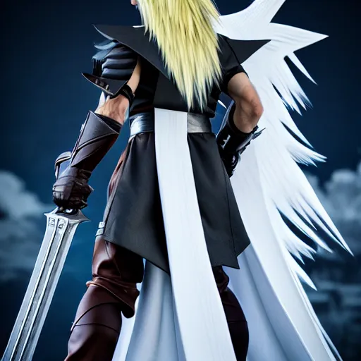 Image similar to super mario as sephiroth, highly detailed, extremely high quality, hd, 4 k, 8 k, canon 3 0 0 mm, professional photographer, 4 0 mp, lifelike, top - rated, award winning, realistic, detailed lighting, detailed shadows, sharp, no blur, edited, corrected, trending