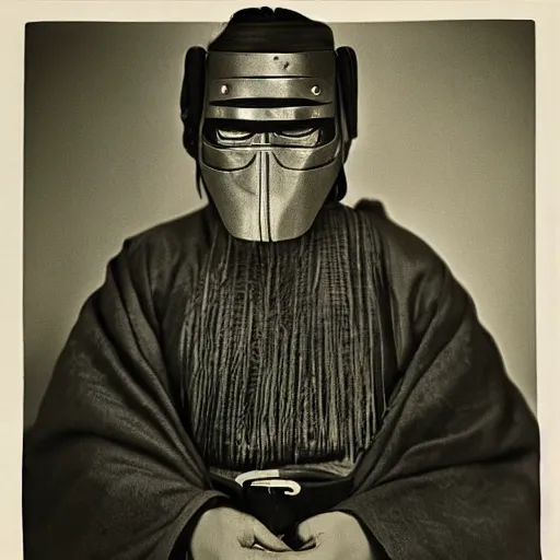 Prompt: portrait old samurai hero, cyberpunk style, surreal, mystical, leica 1 9 2 0, by man ray, black and white