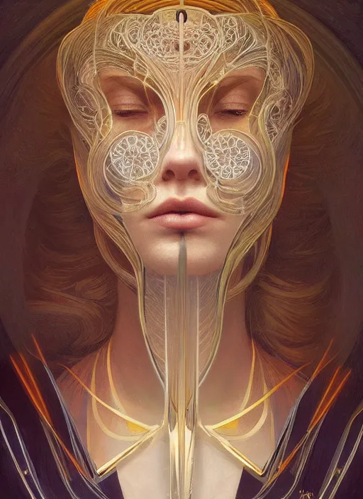 Prompt: symmetry!! beauty, machine parts embedded into face, intricate, elegant, highly detailed, digital painting, surrealistic, artstation, concept art, smooth, sharp focus, illustration, art by artgerm and greg rutkowski and alphonse mucha, 8 k