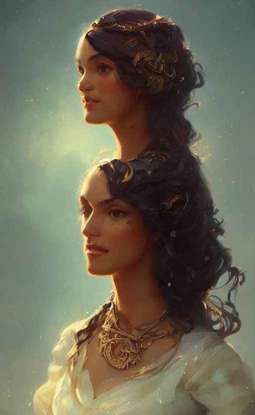 Image similar to Portrait of a Esmeralda (from Disney), female, detailed face, fantasy, highly detailed, cinematic lighting, digital art painting by greg rutkowski