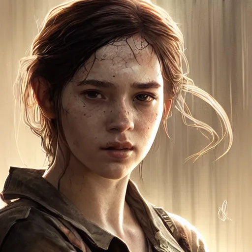 Prompt: ultra realistic illustration, scarlett estevez as elle in last of us, intricate, elegant, highly detailed, digital painting, artstation, concept art, smooth, sharp focus, illustration, art by artgerm and greg rutkowski and alphonse mucha