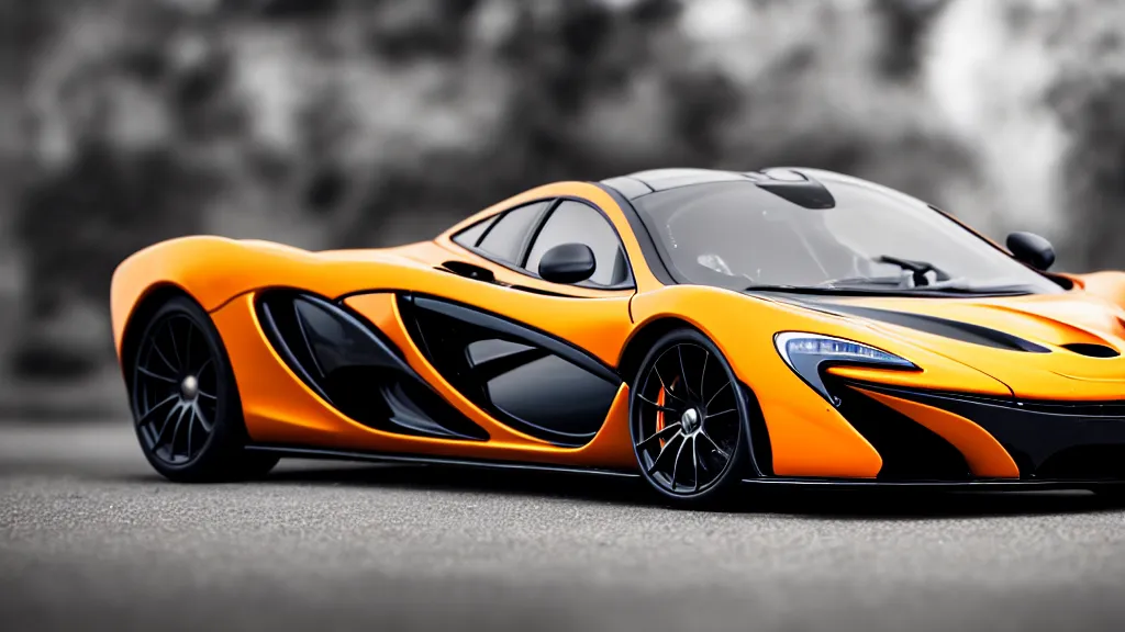 Prompt: soft bokeh front shot photo of a mclaren p 1, cinematic, fine details, symmetrical, 4 k, digital art, wallpaper