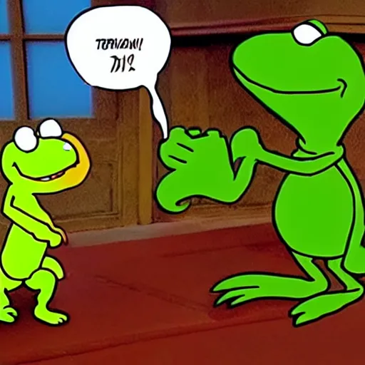 Image similar to garfield fights kermit in mortal kombat 2 0 7 7