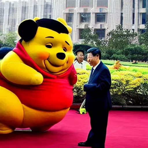 Image similar to Xi Jinping as Winnie The Pooh