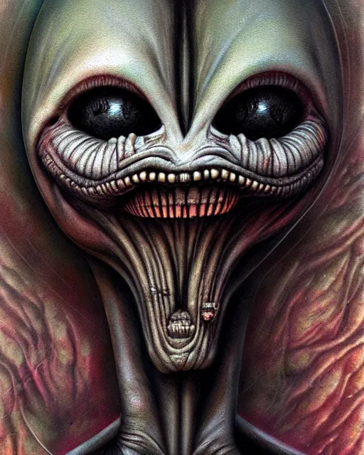 Image similar to highly detailed giger alien, hyper realistic, artstation, illustration, nicoletta ceccoli, mark ryden, lostfish, dan decarlo, bob clampett, max fleischer, digital paint, matte paint, vivid colors, detailed and intricate environment