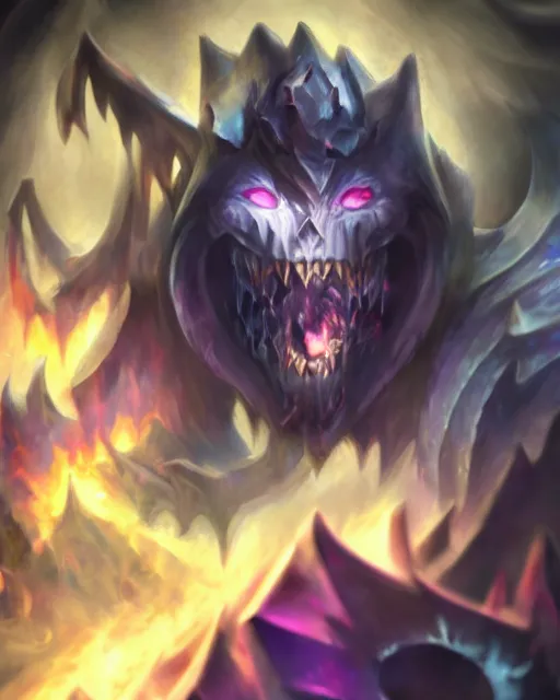 Image similar to champion splashart of a timid follower of the death god