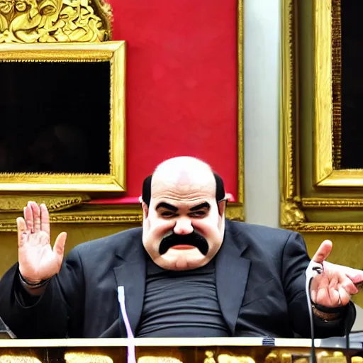 Image similar to Wario in the Albanian Senate