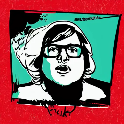 Image similar to andy milonakis & clark duke hybrid, vector, svg sticker art