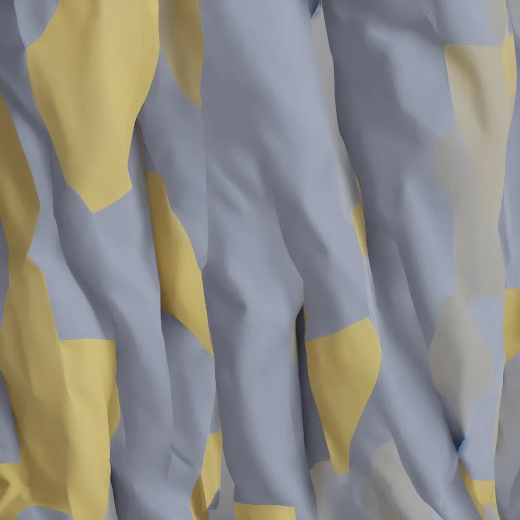 Prompt: 3 dimensional solid large fragments of solid oil pant, colours cream naples yellow and blue - grey