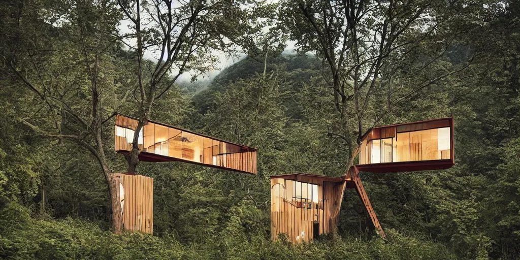 Image similar to a beautiful illustration of tree house by studio ghibili situated on a hill