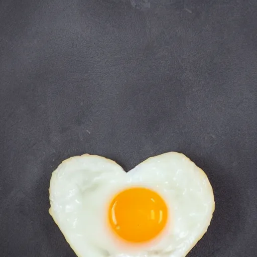 Prompt: fried egg in heart shape