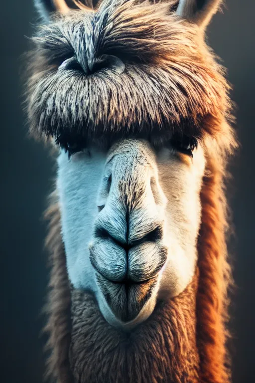 Prompt: portrait of a Llama, double exposure, andes mountain forest, ambient lighting, dynamic lighting, 4k, HQ, official media, detailed, trending on artstation, daily deviation, masterpiece anthro portrait