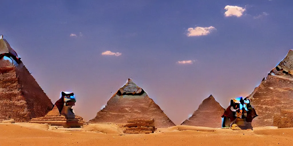 Prompt: a stunning egyptian landscape with sphinx by makoto shinkai