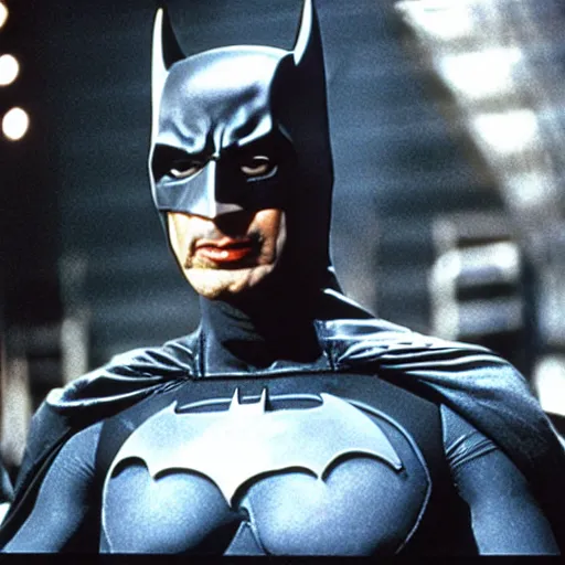 Image similar to jeff goldblum as batman, movie still, 1 9 8 9