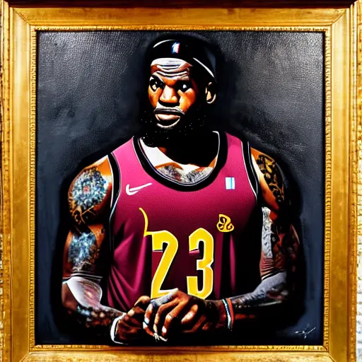 lebron james oil painting