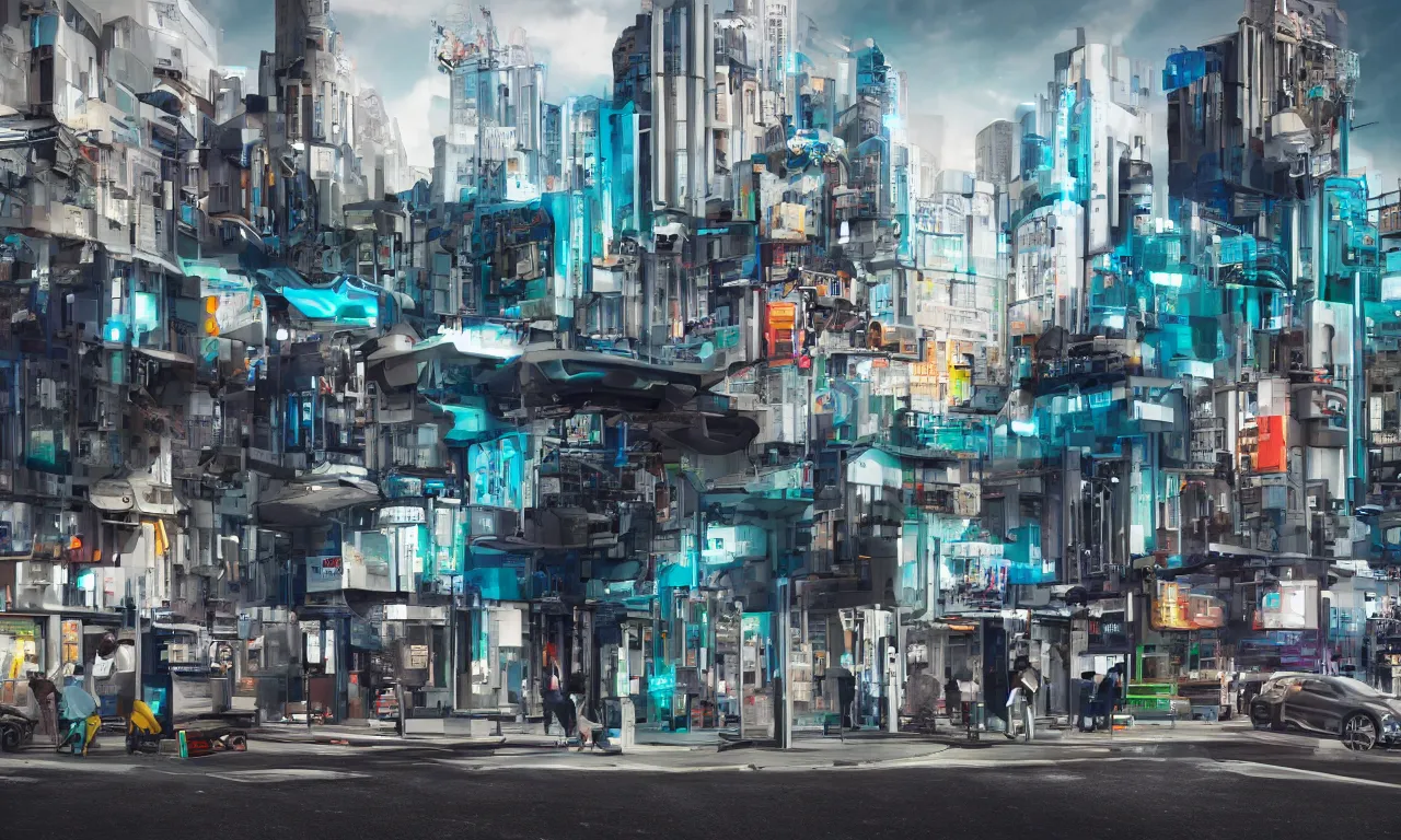 Image similar to in a future city a machine sits on a street corner dispensing pharmaceutical psychoactive drugs, futuristic, hyperrealistic