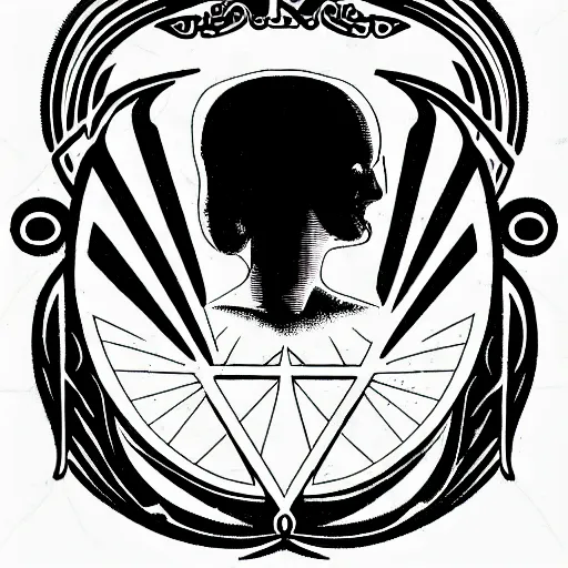 Image similar to American Occult logo, graphic design, black and white