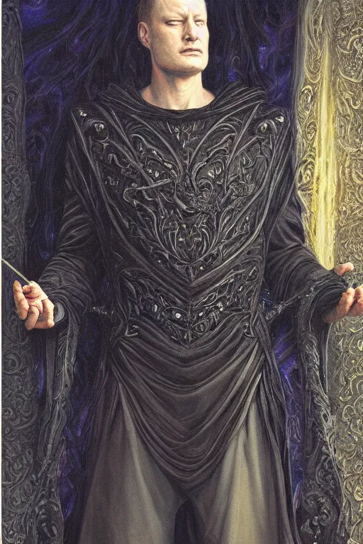 Image similar to portrait of the king of dreams morpheus, by giancola, very detailed art, elegant, sophisticated, high resolution, smooth