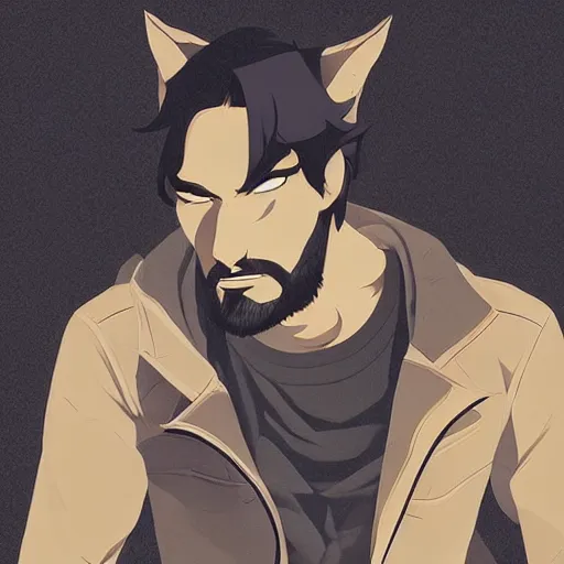 Prompt: portrait of a wolf wolfman, clean cel shaded vector art. shutterstock. behance hd by lois van baarle, artgerm, helen huang, by makoto shinkai and ilya kuvshinov, rossdraws, illustration,