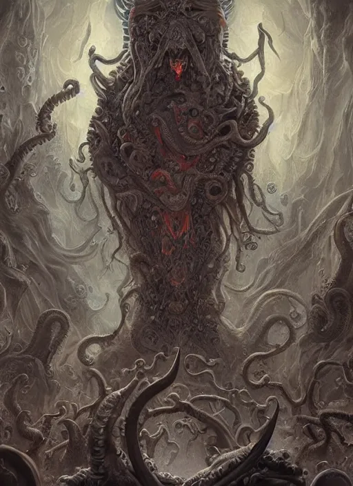 Prompt: digital _ painting _ of _ lovecraftian gods _ by _ filipe _ pagliuso _ and _ justin _ gerard _ symmetric _ fantasy _ highly _ detailed _ realistic _ intricate _ port