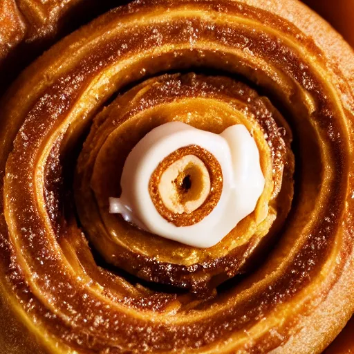 Image similar to louis c k eating a cinnamon roll, extreme close - up, xf iq 4, f / 1. 4, iso 2 0 0, 1 / 1 6 0 s, 8 k, raw, unedited, symmetrical balance, in - frame, sharpened