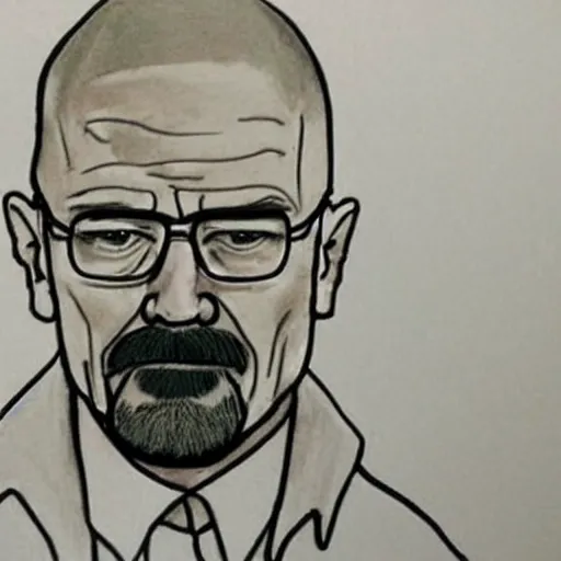 Image similar to picture of Walter White drawn by a 6-year-old