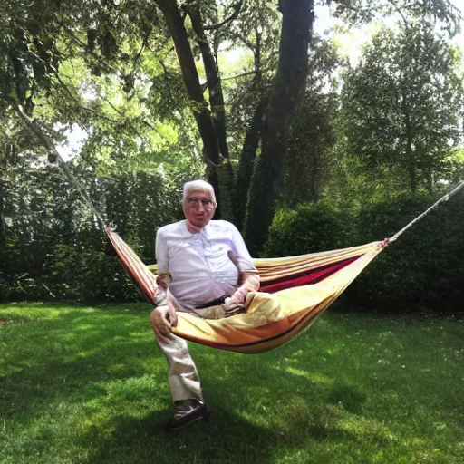 Image similar to my italian dad on a hammock