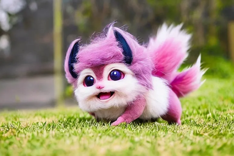 Image similar to real life aipom pokemon, cute!!!, heroic!!!, adorable!!!, playful!!!, chubby!!! fluffly!!!, happy!!!, cheeky!!!, mischievous!!!, ultra realistic!!!, spring time, slight overcast weather, golden hour, sharp focus