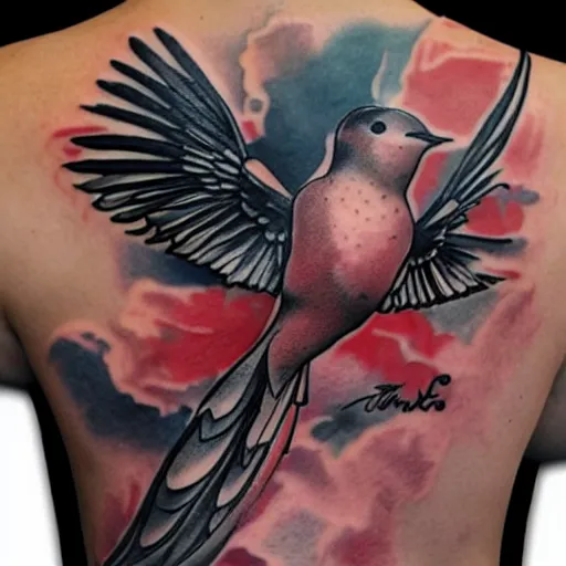 Image similar to tatoo ink cyber, a swallow with a black beard wearing an athletic bilbao shirt, high detailed