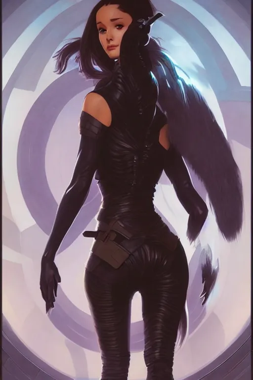 Prompt: ariana grande as aeon flux profile picture by Greg Rutkowski, dynamic pose, intricate, futuristic, fantasy, elegant, by Stanley Artgerm Lau, greg rutkowski, thomas kindkade, alphonse mucha, loish, norman Rockwell,