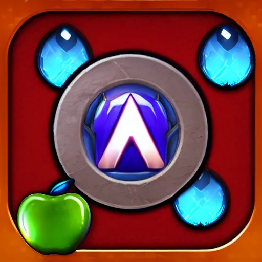 Prompt: an apple game icon world of warcraft